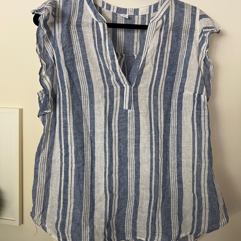 Old Navy Linen Blend Striped Top